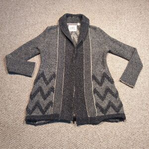 Anthropologie Angel of the North Cardigan Sweater Medium Gray Wool Open Front